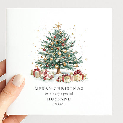 Christmas Card for Husband — Festive Illustrated Design