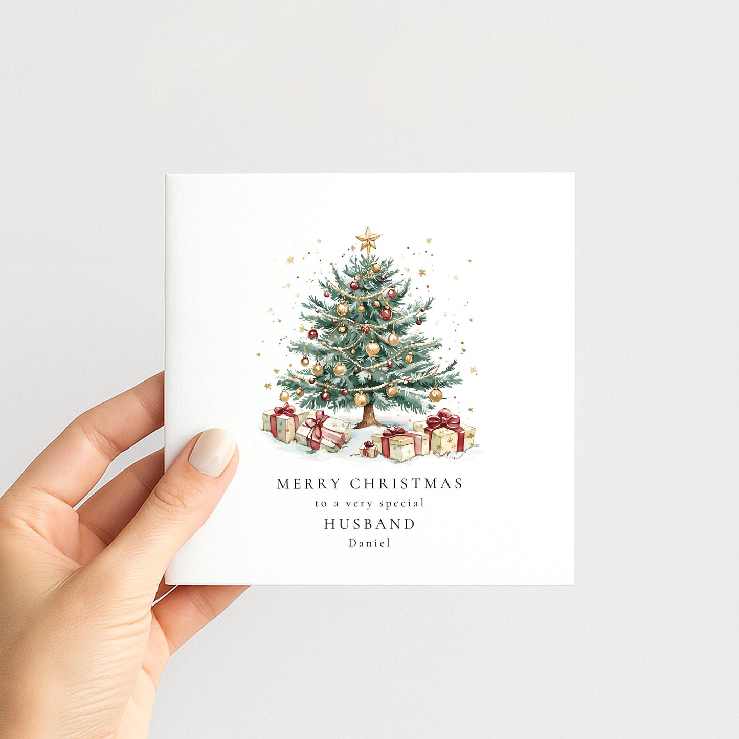 Christmas Card for Husband — Festive Illustrated Design