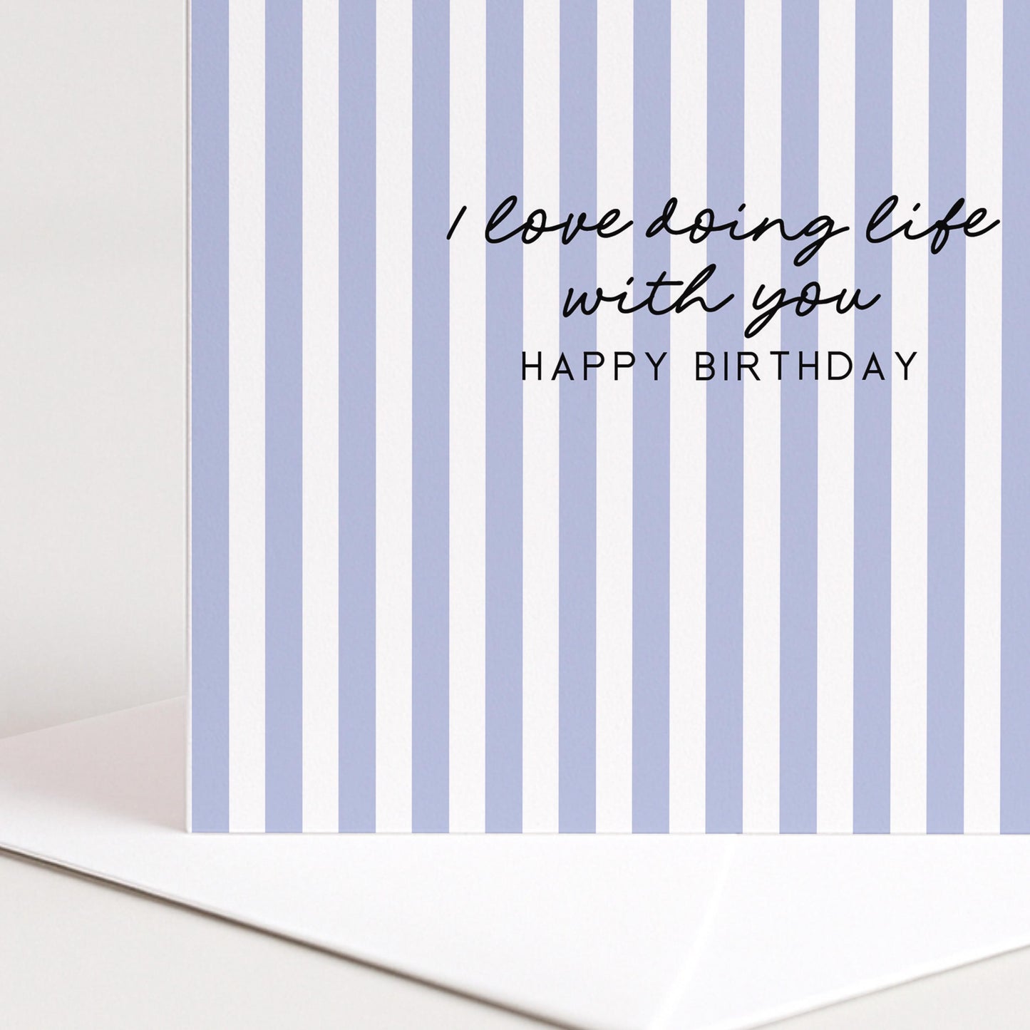 Birthday Card for Him, I Love Doing Life With You Card, Husband Birthday Card, Boyfriend Birthday Card, Modern Purple Striped Card