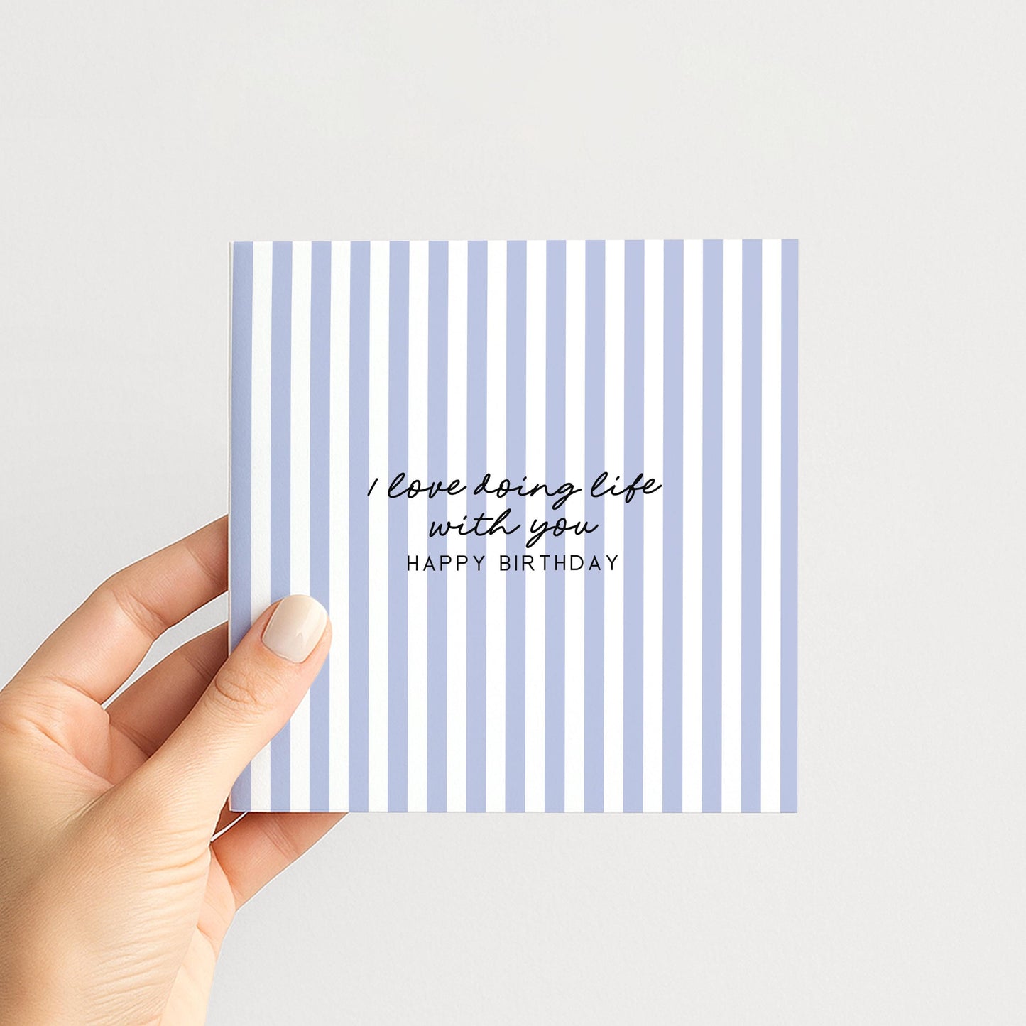 Birthday Card for Him, I Love Doing Life With You Card, Husband Birthday Card, Boyfriend Birthday Card, Modern Purple Striped Card