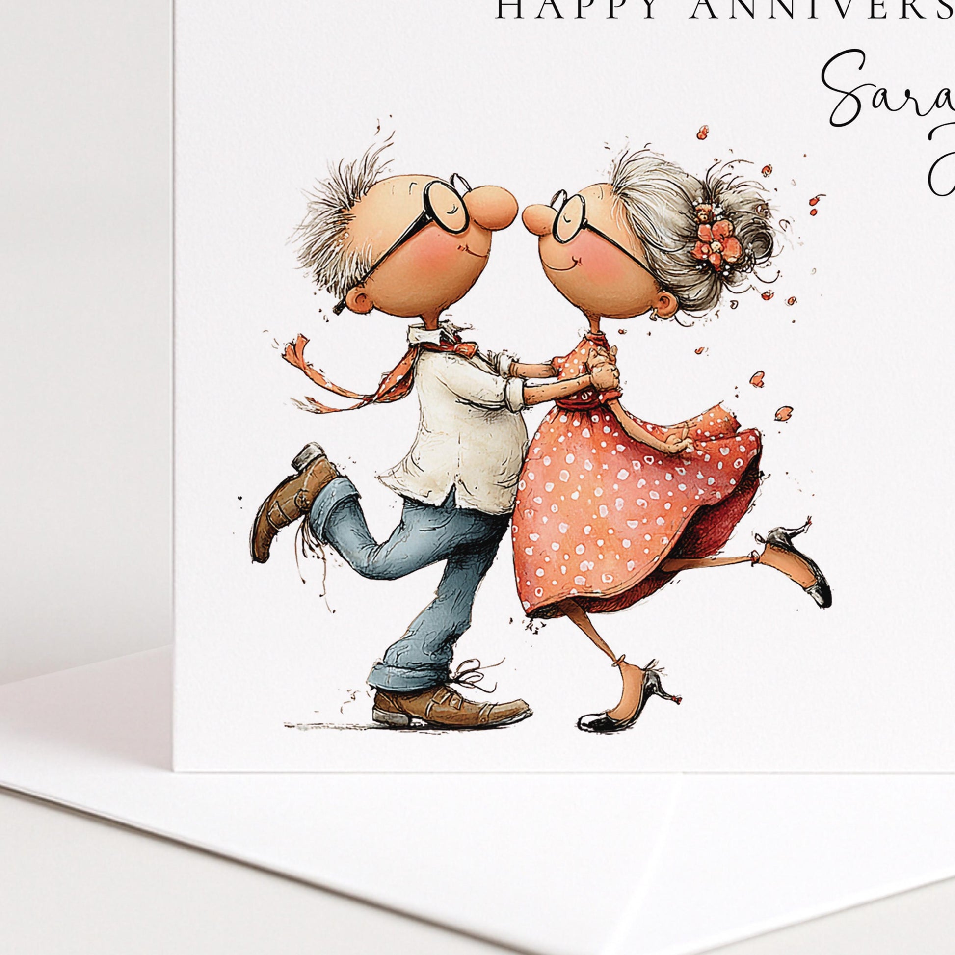 Anniversary Card for Sister & Brother-in-Law — Moon & Stars Couple Design