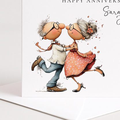 Anniversary Card for Sister & Brother-in-Law — Moon & Stars Couple Design