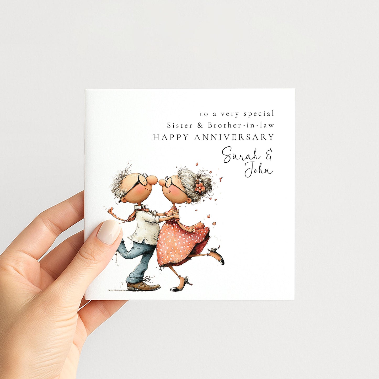 Anniversary Card for Sister & Brother-in-Law — Moon & Stars Couple Design