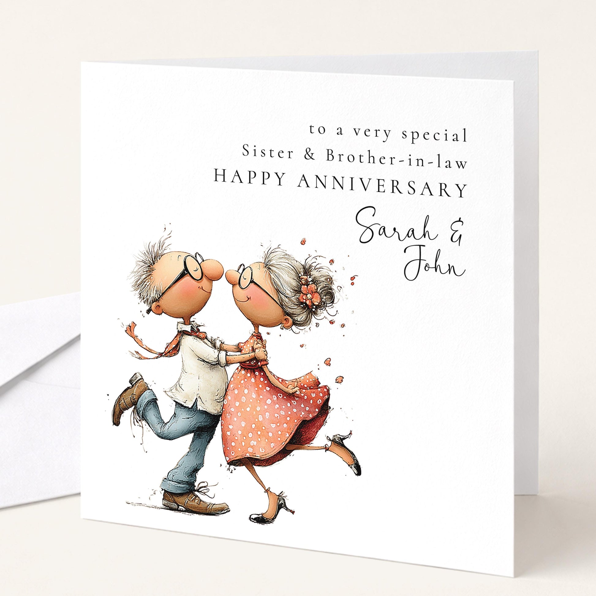 Anniversary Card for Sister & Brother-in-Law — Moon & Stars Couple Design