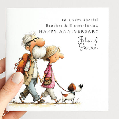 Anniversary Card for Brother & Sister-in-Law — Floral Design