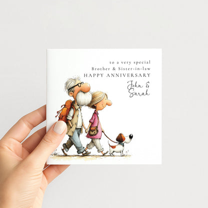 Anniversary Card for Brother & Sister-in-Law — Floral Design