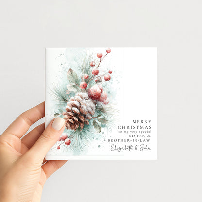 Christmas Card for Sister & Brother-in-Law — Pinecone & Berry Design