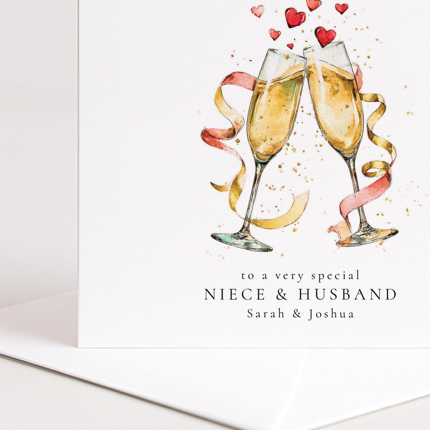 Anniversary Card for Niece & Husband — Moon & Stars Couple Design