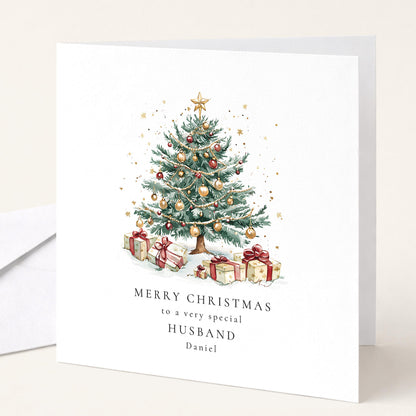 Christmas Card for Husband — Festive Illustrated Design