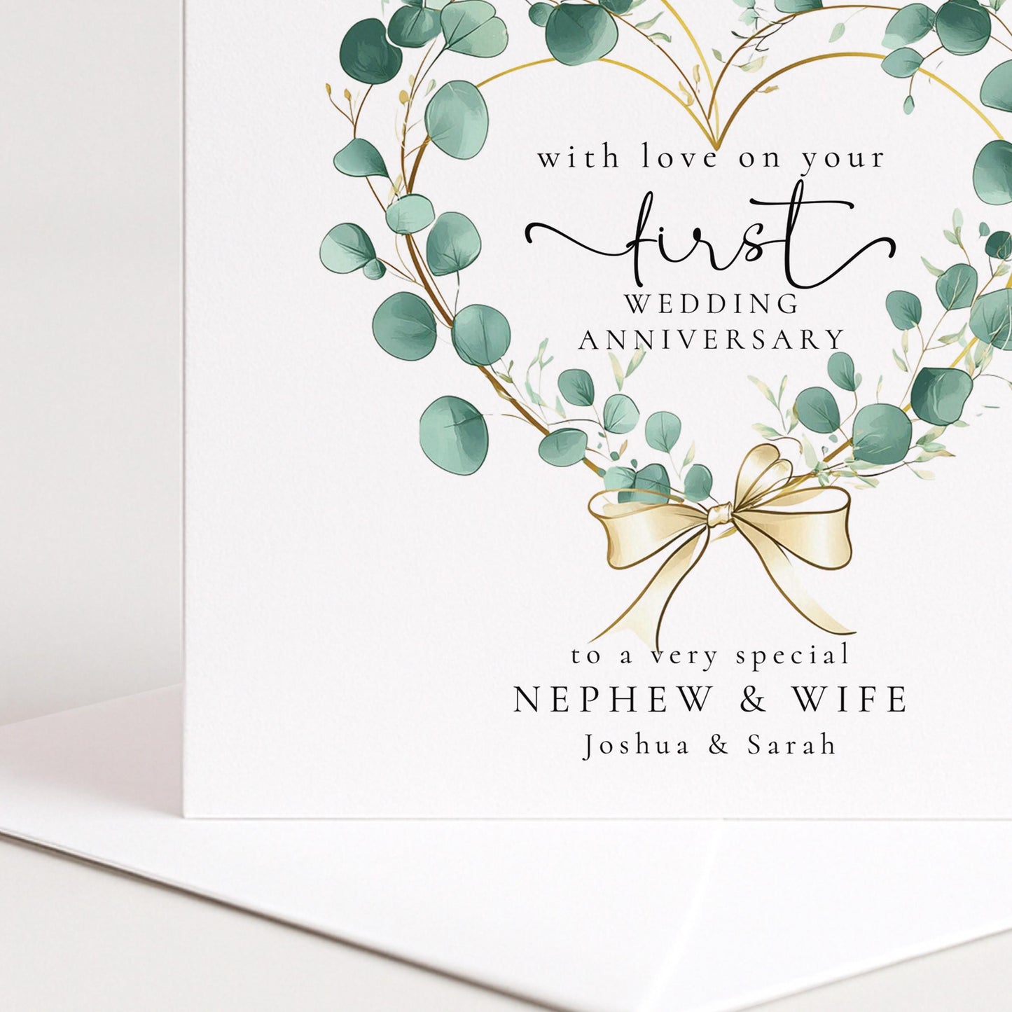 1st Anniversary Card for Granddaughter & Husband — Starlit Couple Design