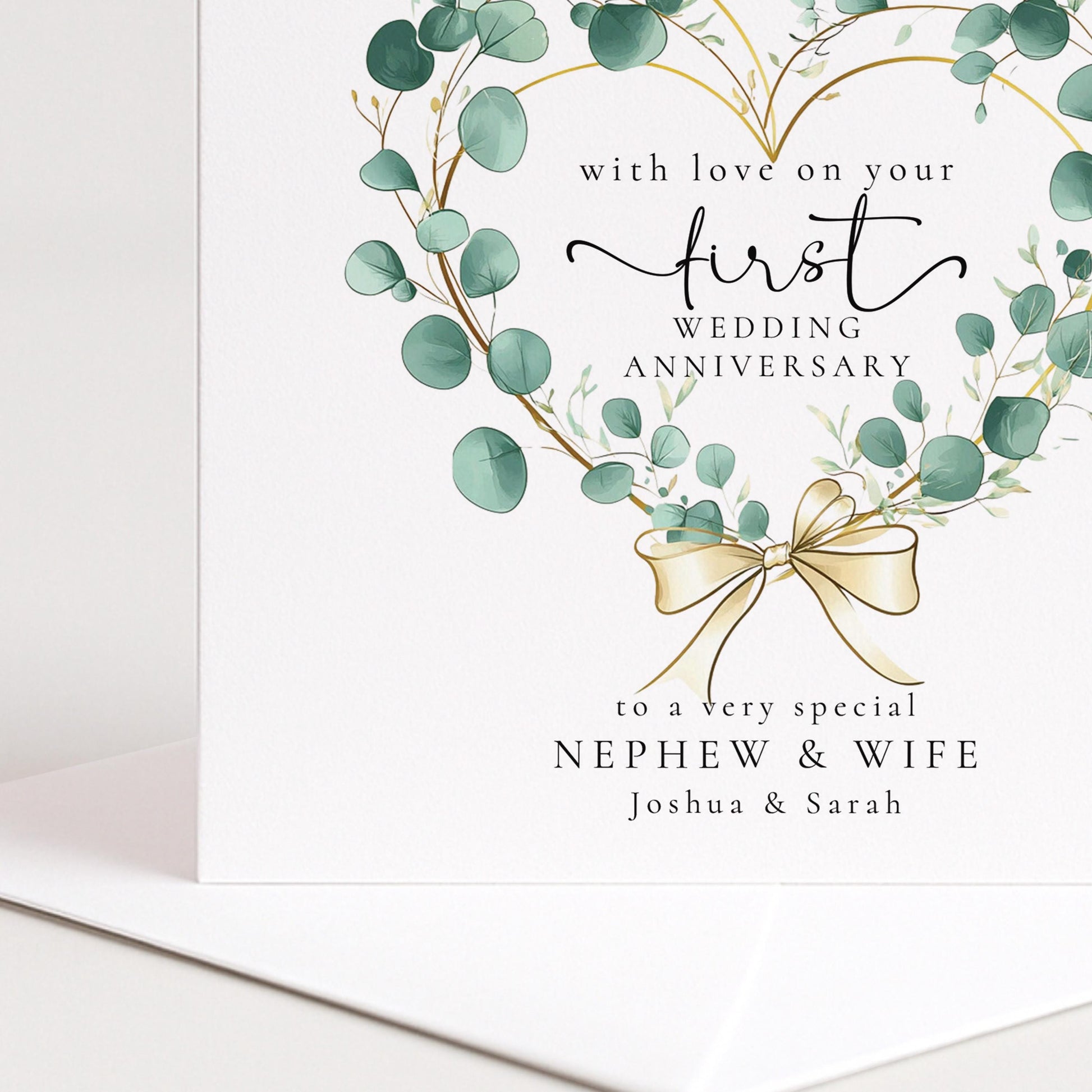 1st Anniversary Card for Granddaughter & Husband — Starlit Couple Design