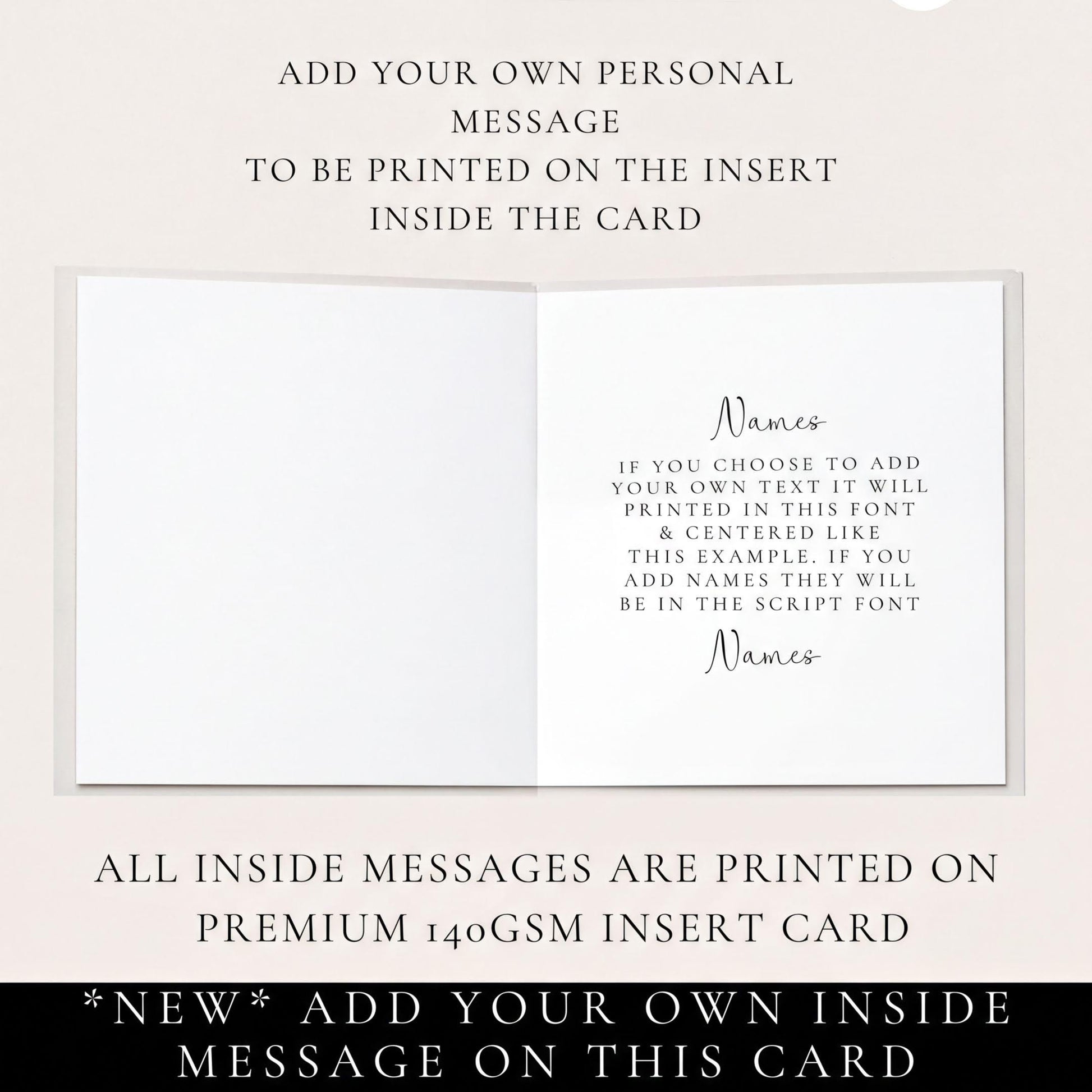 The image is a blank card with instructions for adding personal messages.