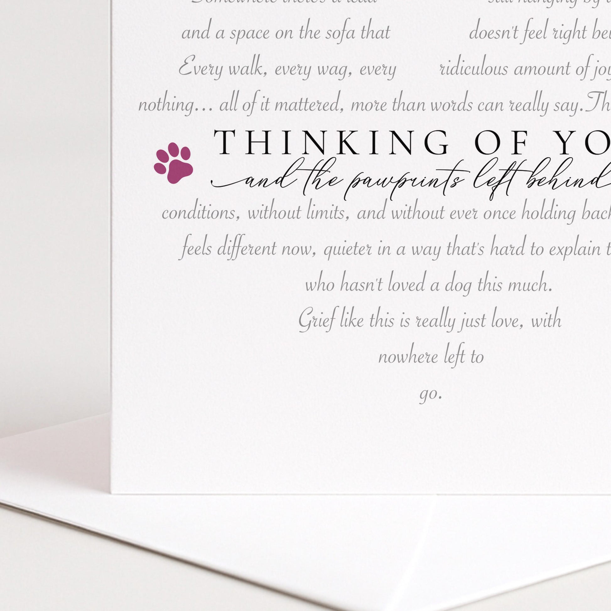 Dog Bereavement Card, Thinking of You and the Pawprints Left Behind Card, Loss of Dog Sympathy Card, Pet Loss Card Dog, Dog Memorial Card