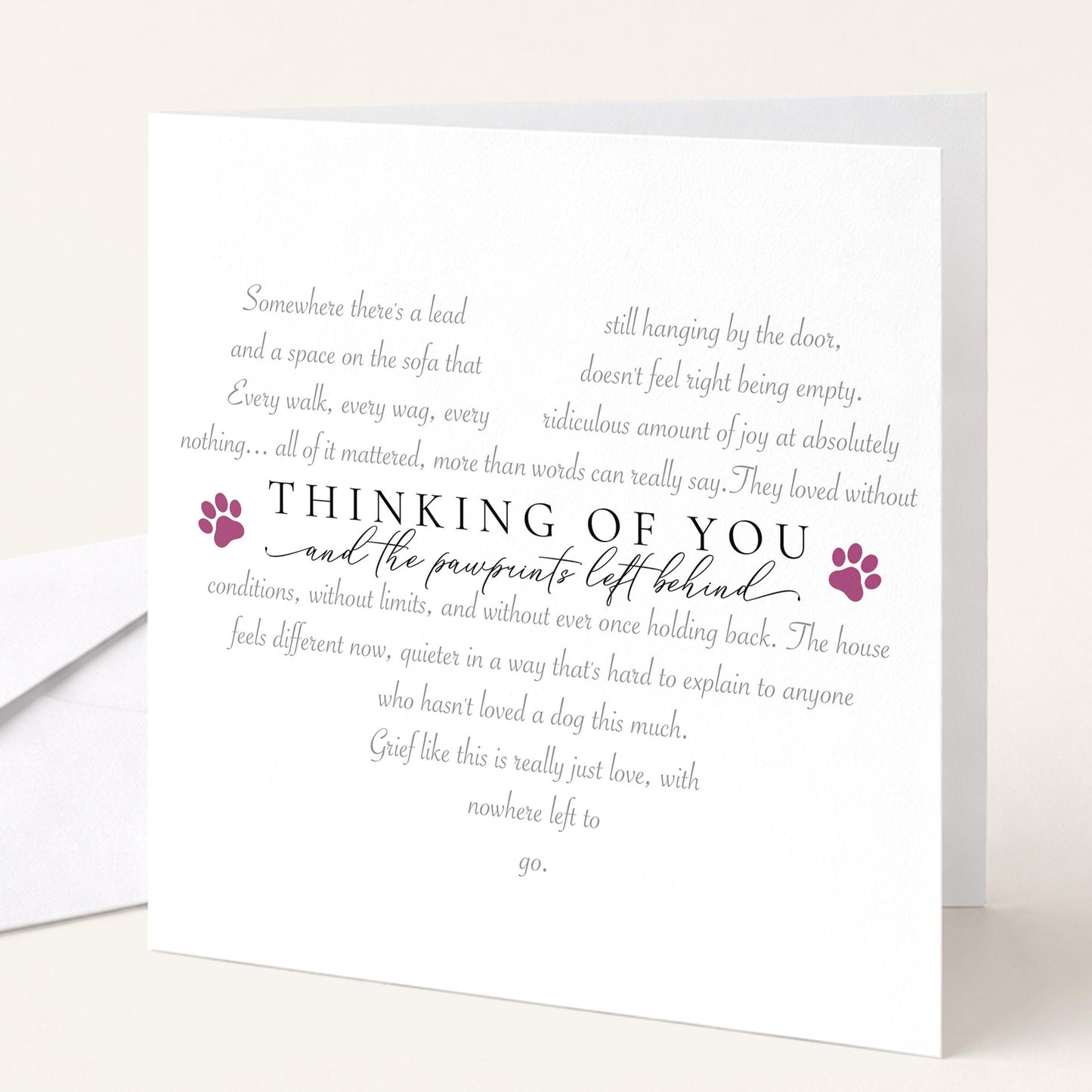 Dog Bereavement Card, Thinking of You and the Pawprints Left Behind Card, Loss of Dog Sympathy Card, Pet Loss Card Dog, Dog Memorial Card