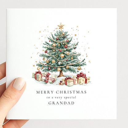 Grandad Christmas Card Special Grandad Xmas Tree Card Christmas Card for Grandad UK Family Card