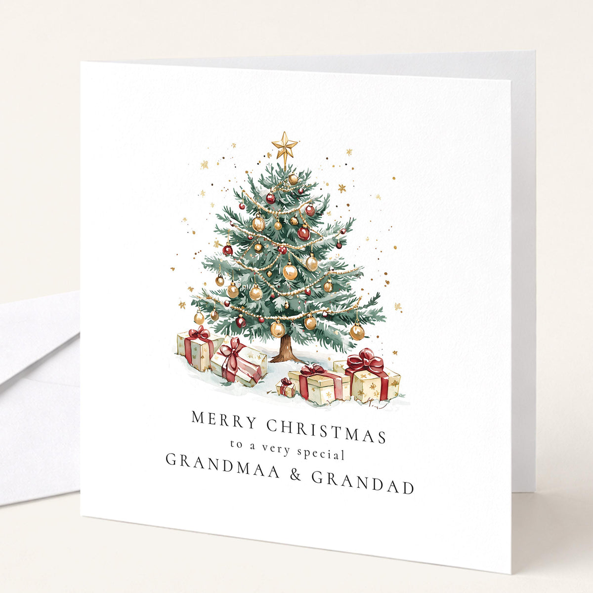 Grandma and Grandad Christmas Card Special Xmas Tree Card Christmas Card for Grandparents UK