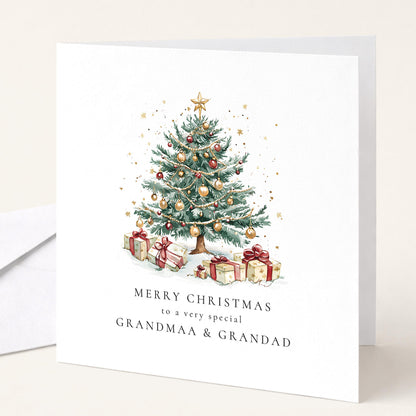 Grandma and Grandad Christmas Card Special Xmas Tree Card Christmas Card for Grandparents UK