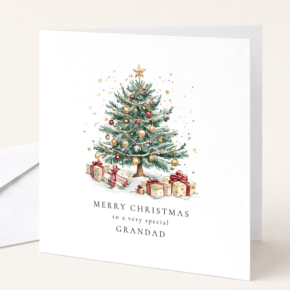 Grandad Christmas Card Special Grandad Xmas Tree Card Christmas Card for Grandad UK Family Card