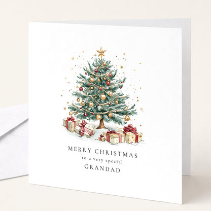 Grandad Christmas Card Special Grandad Xmas Tree Card Christmas Card for Grandad UK Family Card