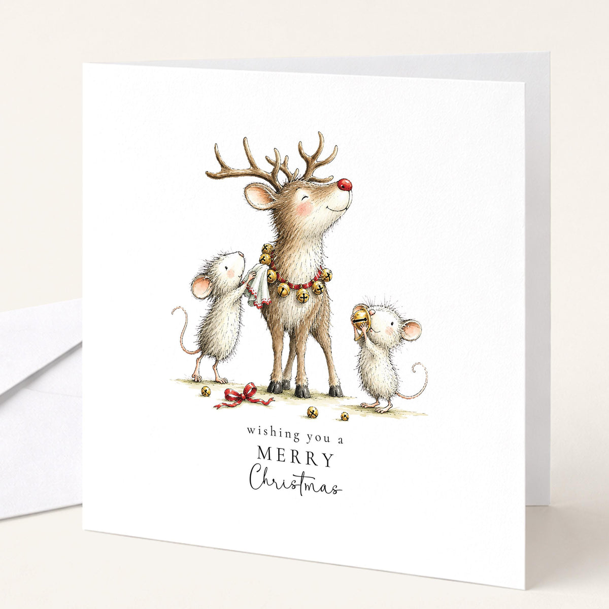 Christmas Card Pack of 6 | Cute Mouse & Reindeer Designs | Assorted Christmas Cards | No Personalisation