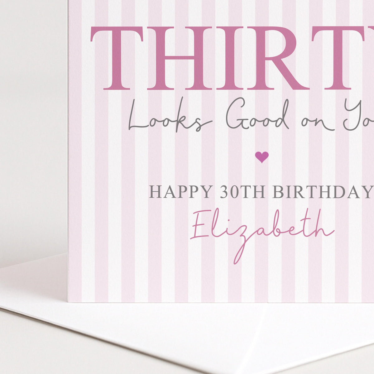 Personalised 30th Birthday Card For Her, Thirty Looks Good On You, Flirty Thirty Custom Name Birthday Card