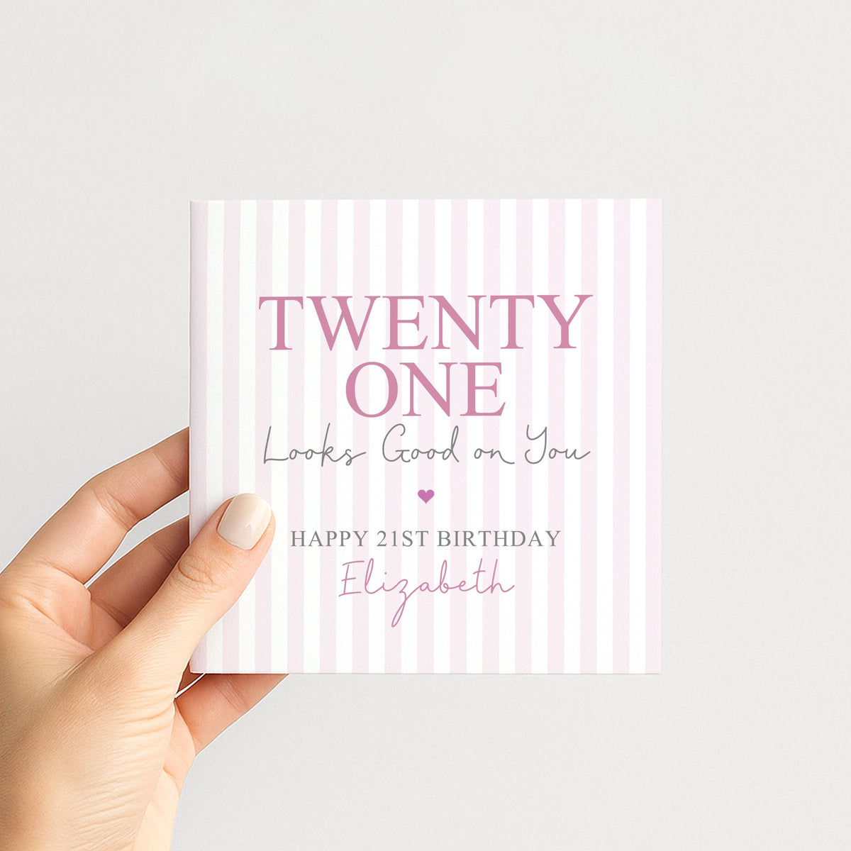 Personalised 21st Birthday Card For Her, Twenty One Looks Good On You, Custom Name Milestone Birthday Card