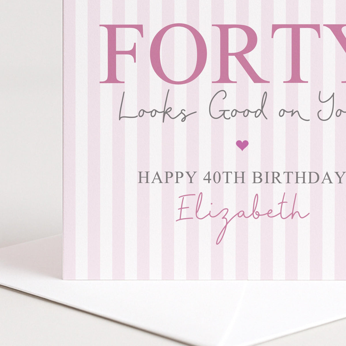Personalised 40th Birthday Card For Her, Forty Looks Good On You, Fabulous Forty Custom Name Birthday Card