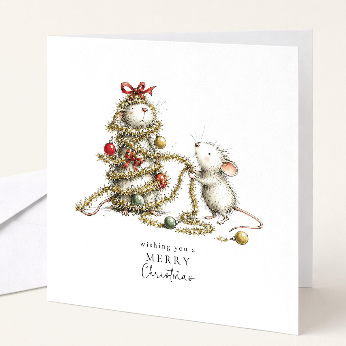 Christmas Card Pack of 6 | Cute Mouse & Reindeer Designs | Assorted Christmas Cards | No Personalisation