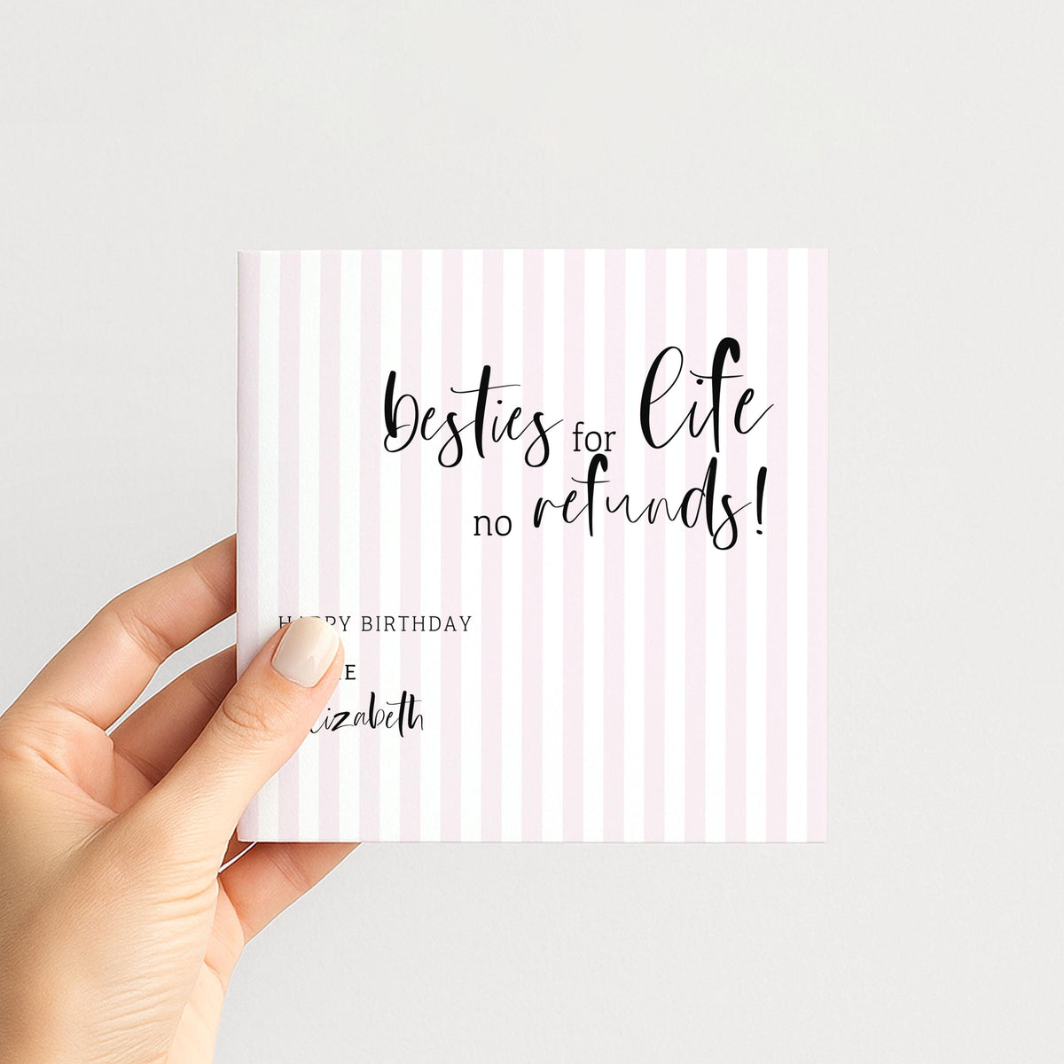 Personalised Bestie Birthday Card, Besties For Life No Refunds, Funny Best Friend Birthday Card, Custom Name Card For Her