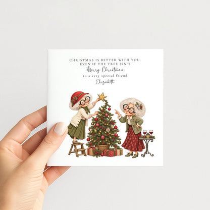 Personalised Best Friend Christmas Card, Funny Friend Christmas Card, Custom Name Card, Christmas Is Better With You