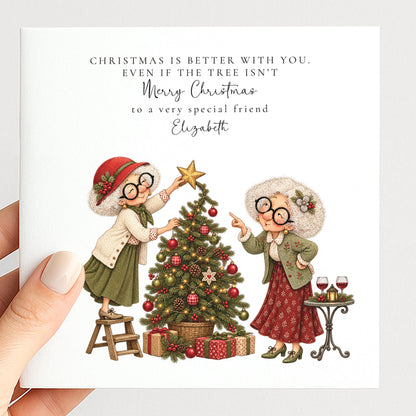 Personalised Best Friend Christmas Card, Funny Friend Christmas Card, Custom Name Card, Christmas Is Better With You