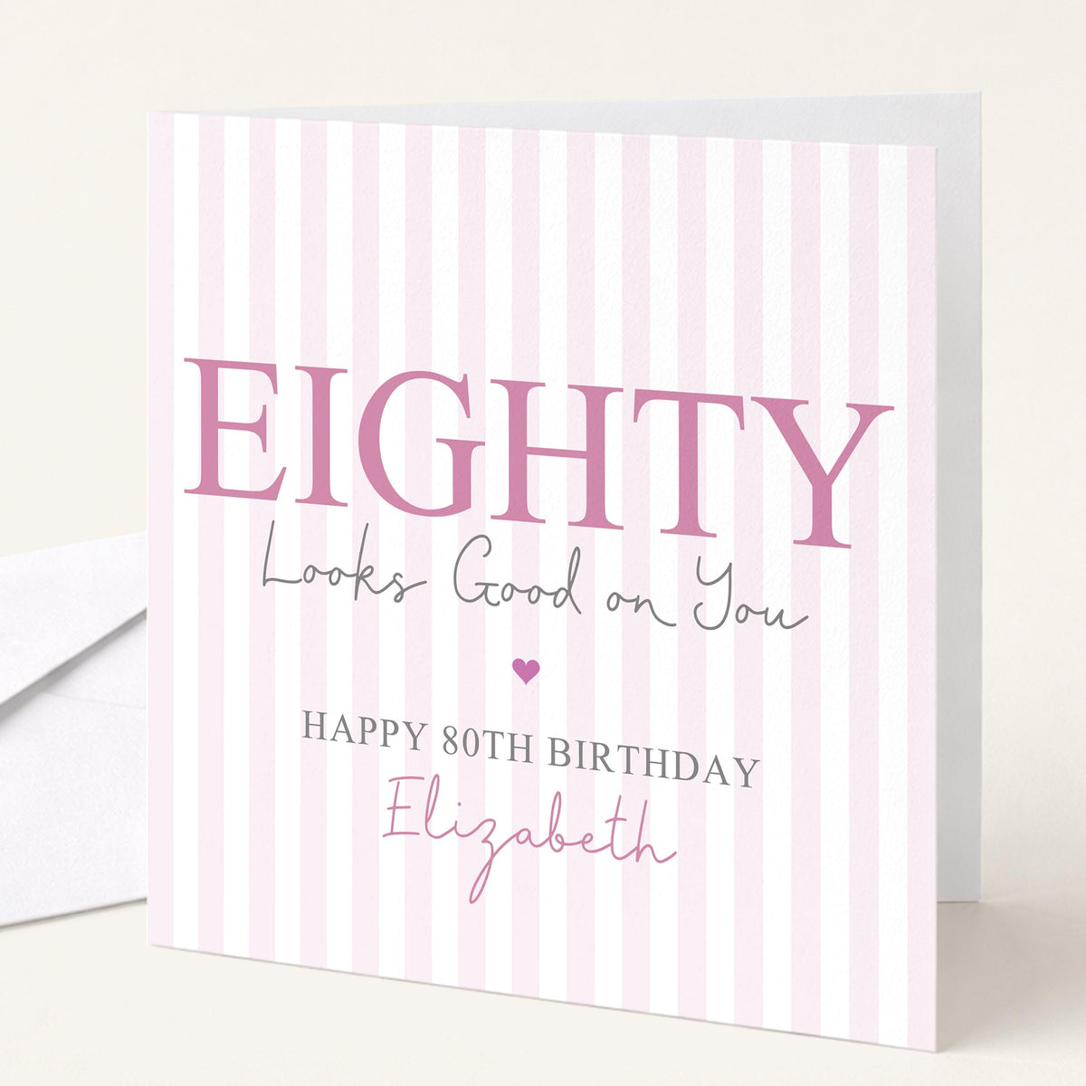 Personalised 80th Birthday Card For Her, Eighty Looks Good On You, Ageless Eighty Custom Name Birthday Card