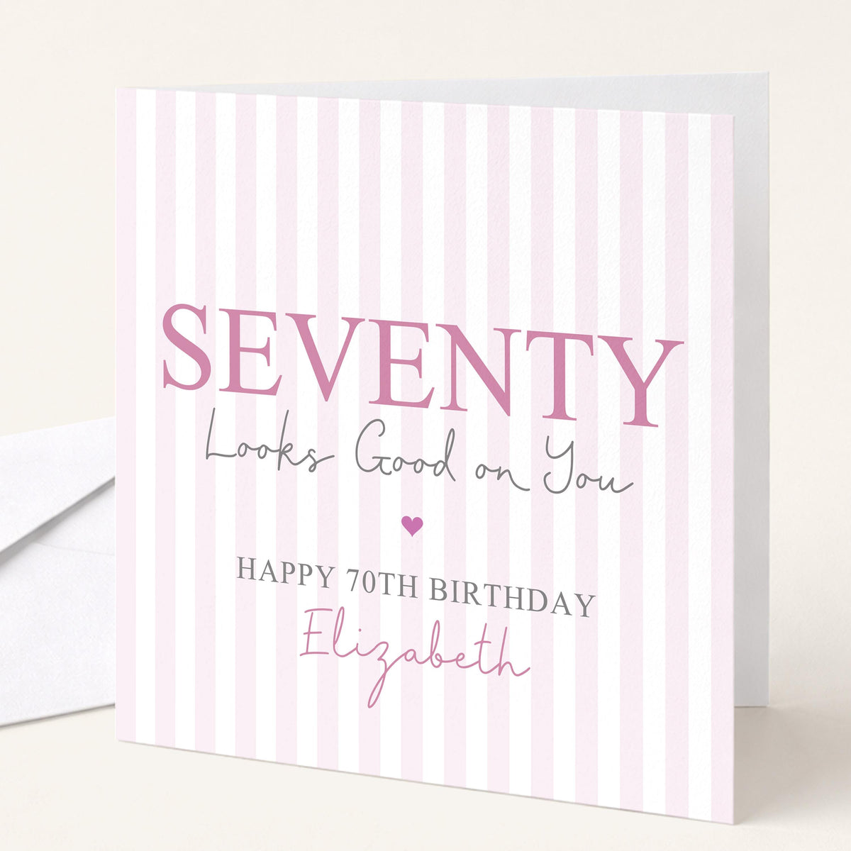 Personalised 70th Birthday Card For Her, Seventy Looks Good On You, Terrific Seventy Custom Name Birthday Card