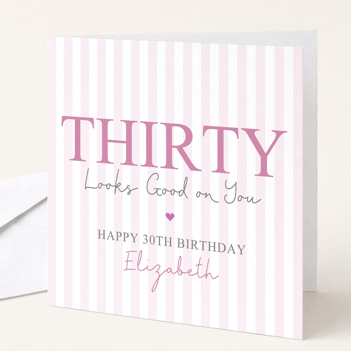 Personalised 30th Birthday Card For Her, Thirty Looks Good On You, Flirty Thirty Custom Name Birthday Card