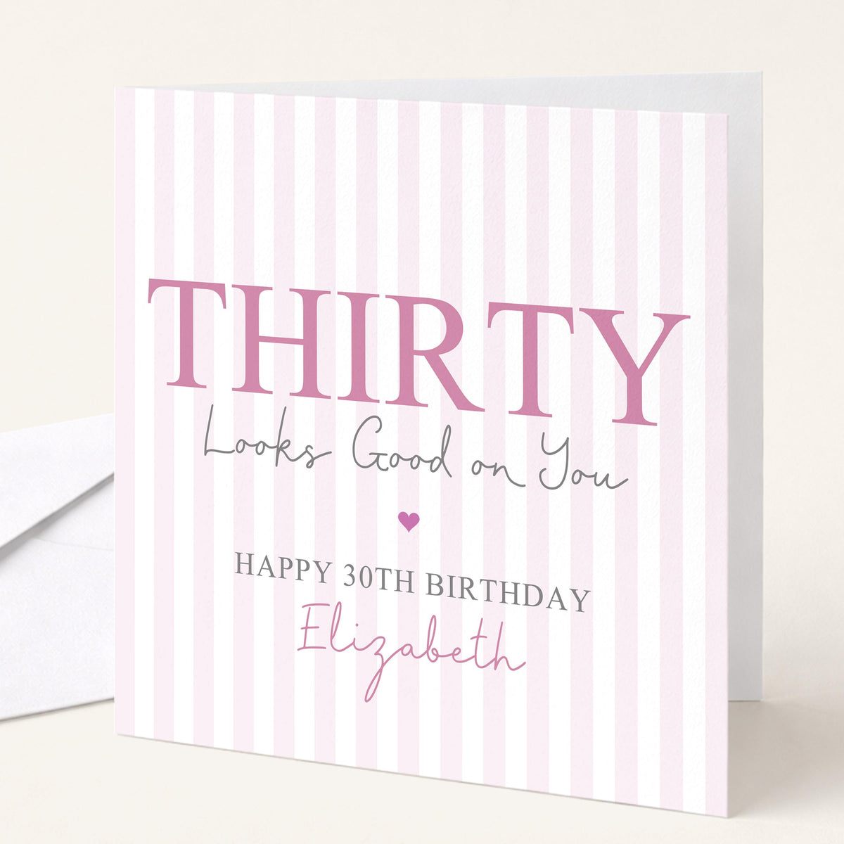 Personalised 30th Birthday Card For Her, Thirty Looks Good On You, Flirty Thirty Custom Name Birthday Card