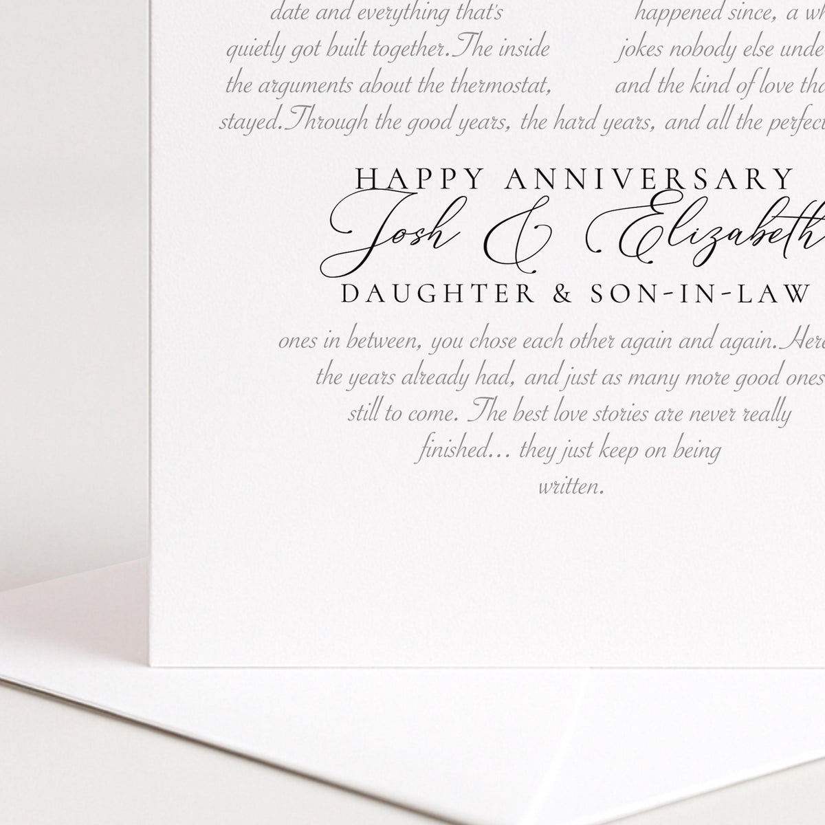 Personalised Anniversary Card, Daughter & Son-in-Law, Wedding Anniversary Custom Names Card