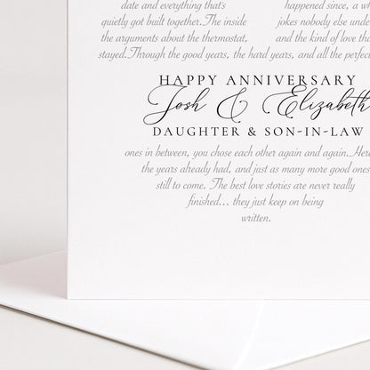 Personalised Anniversary Card, Daughter & Son-in-Law, Wedding Anniversary Custom Names Card