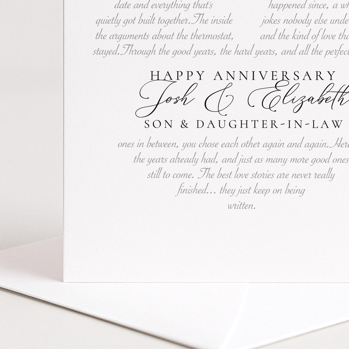 Personalised Anniversary Card, Son & Daughter-in-Law, Wedding Anniversary Custom Names Card