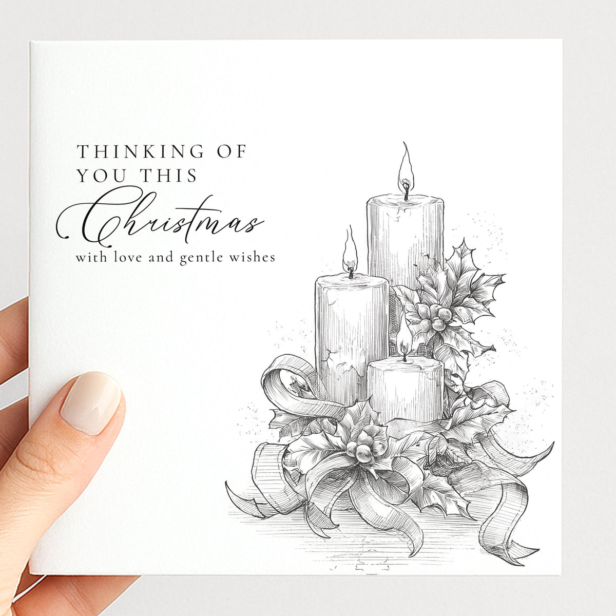 Thinking Of You This Christmas Card, Sympathy Christmas Card, Gentle Christmas Wishes Card