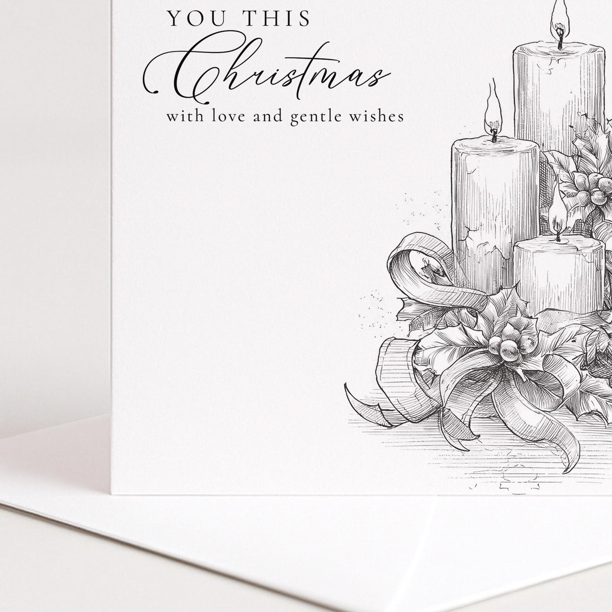 Thinking Of You This Christmas Card, Sympathy Christmas Card, Gentle Christmas Wishes Card