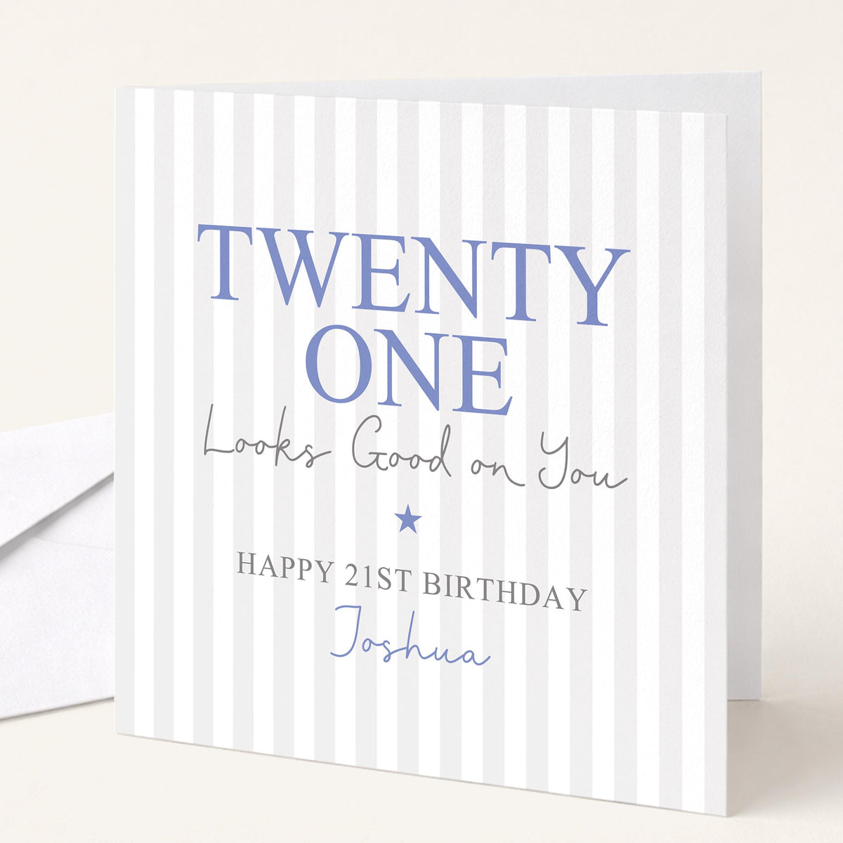 Personalised 21st Birthday Card For Him, Twenty One Looks Good On You, Custom Name Milestone Birthday Card
