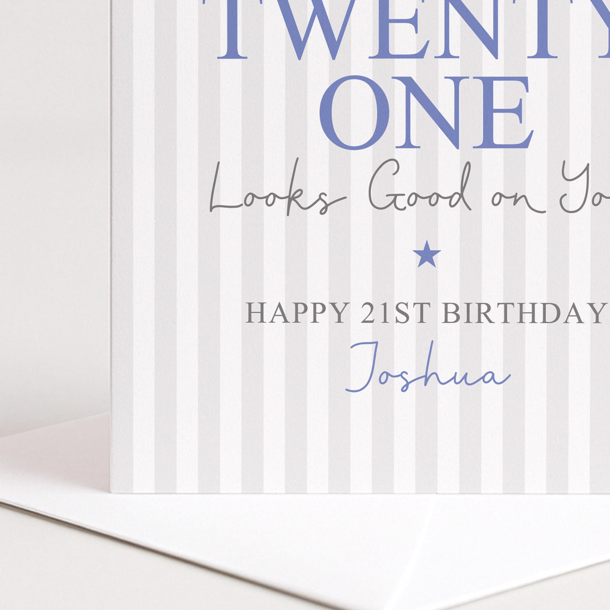 Personalised 21st Birthday Card For Him, Twenty One Looks Good On You, Custom Name Milestone Birthday Card