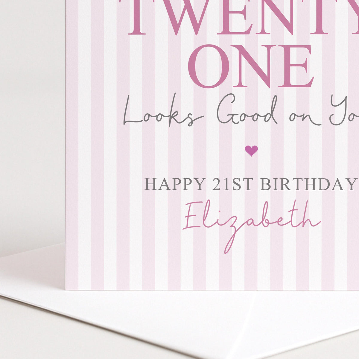 Personalised 21st Birthday Card For Her, Twenty One Looks Good On You, Custom Name Milestone Birthday Card