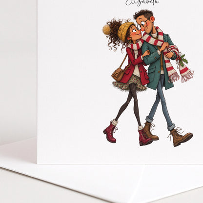 Personalised Partner Christmas Card, Favourite Person To Get Tangled Up With, Custom Name Card