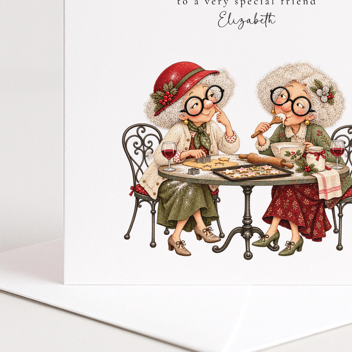 Personalised Best Friend Christmas Card, We Baked We Ate The Evidence, Funny Custom Name Card