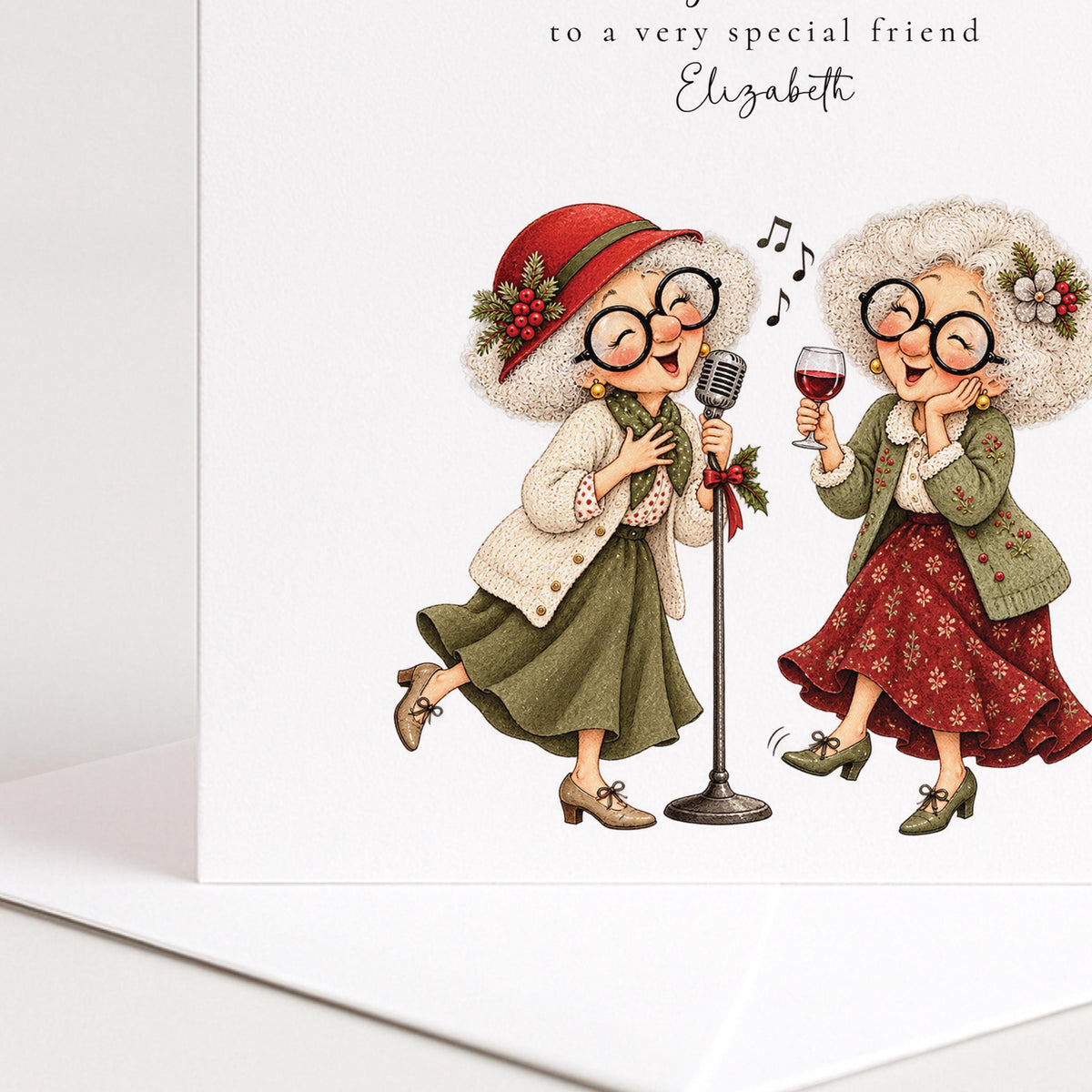 Personalised Best Friend Christmas Card, Questionable Decisions Funny Christmas Card, Custom Name Card