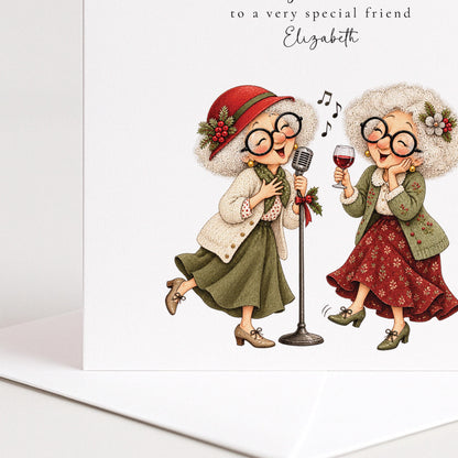 Personalised Best Friend Christmas Card, Questionable Decisions Funny Christmas Card, Custom Name Card