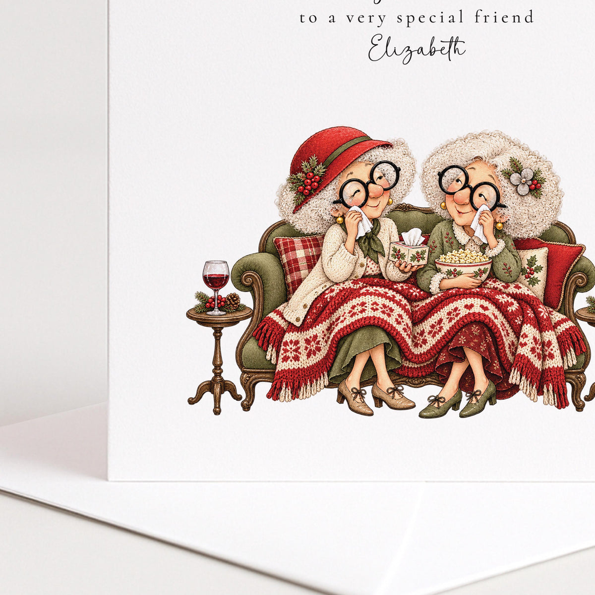Personalised Best Friend Christmas Card, Same Film Same Tears Every Year, Custom Name Card