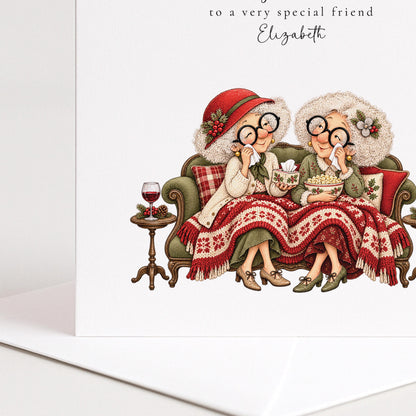 Personalised Best Friend Christmas Card, Same Film Same Tears Every Year, Custom Name Card