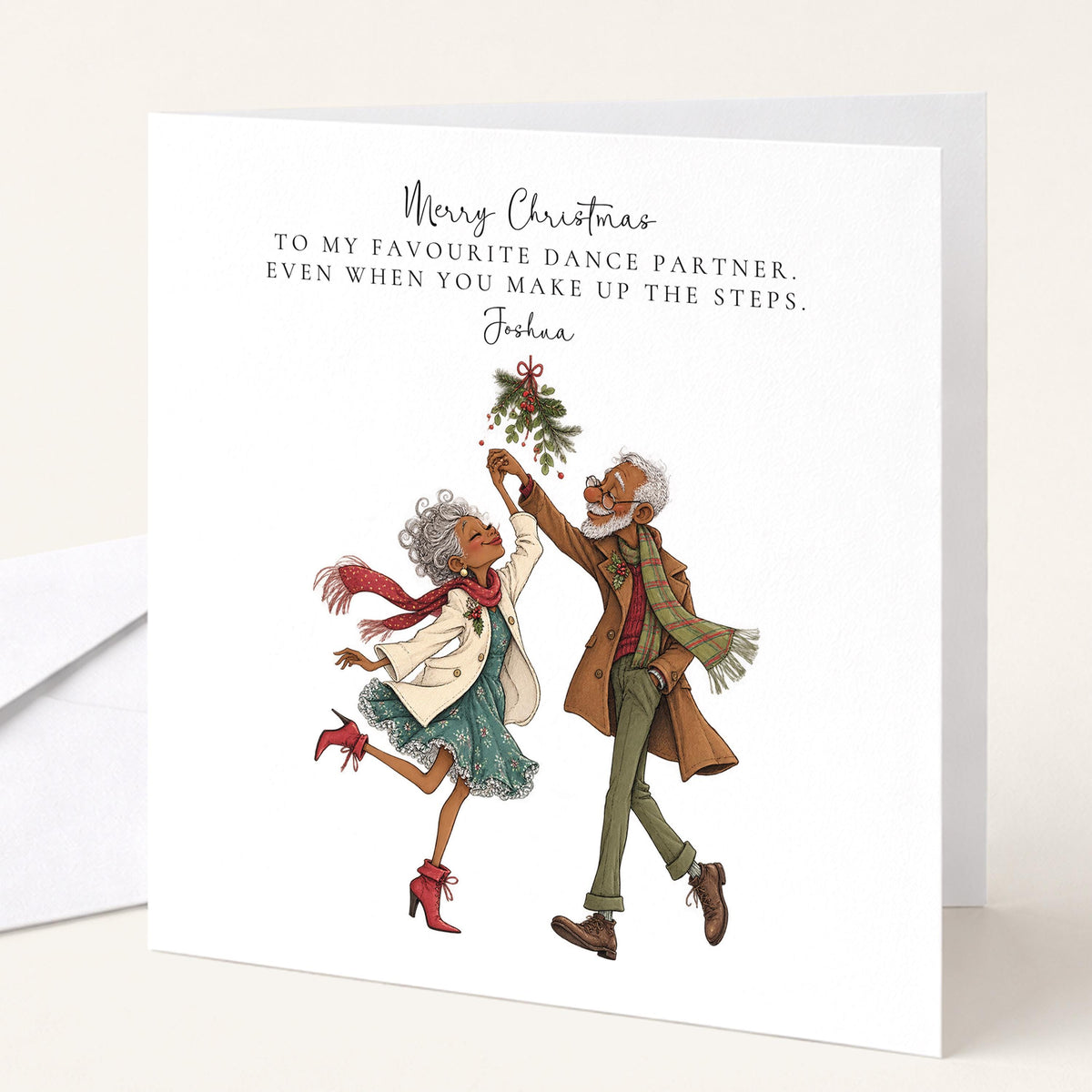Personalised Husband Christmas Card, Favourite Dance Partner Funny Card, Custom Name Card